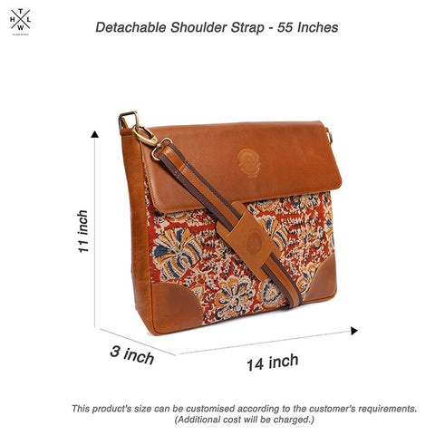 explanation laptop office bag kalamkari fabric 